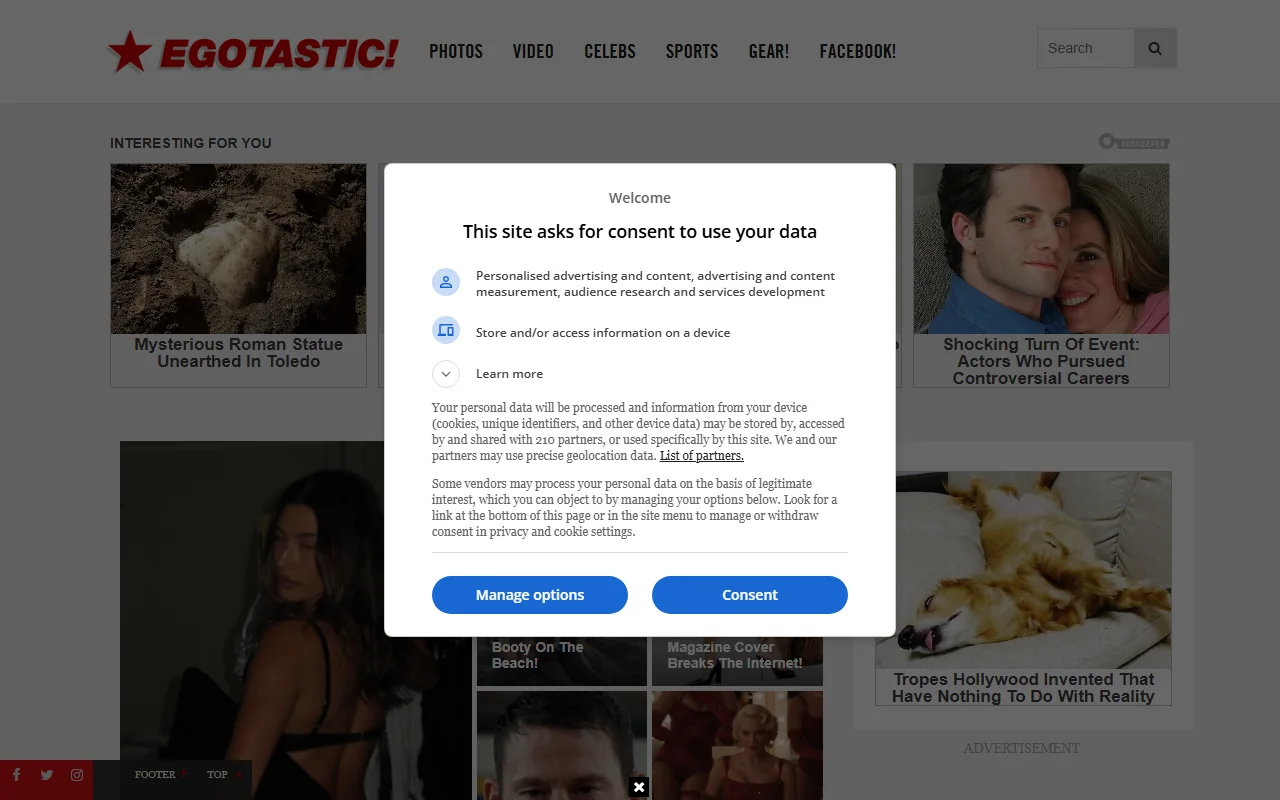 Screenshot of Egotastic