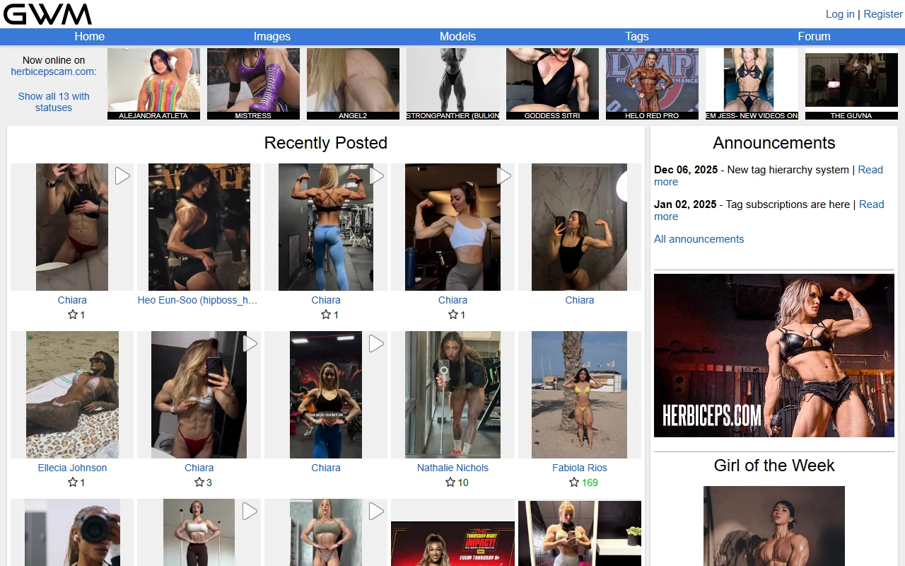 Screenshot of Girlswithmuscle